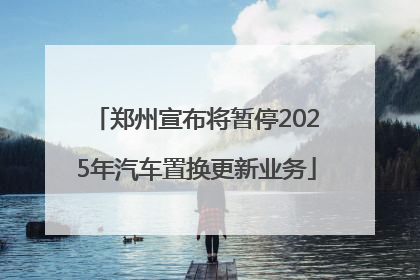 郑州宣布将暂停2025年汽车置换更新业务