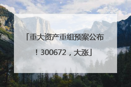 重大资产重组预案公布！300672，大涨