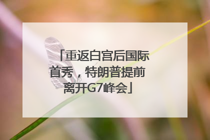 重返白宫后国际首秀，特朗普提前离开G7峰会