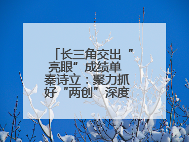 长三角交出“亮眼”成绩单 秦诗立：聚力抓好“两创”深度融合这个棋眼