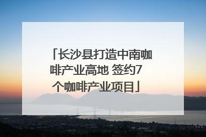 长沙县打造中南咖啡产业高地 签约7个咖啡产业项目