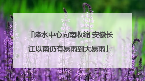 降水中心向南收缩 安徽长江以南仍有暴雨到大暴雨