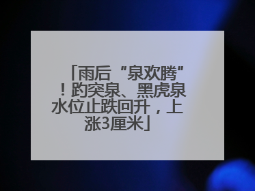 雨后“泉欢腾”！趵突泉、黑虎泉水位止跌回升，上涨3厘米