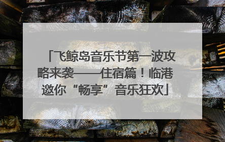 飞鲸岛音乐节第一波攻略来袭——住宿篇！临港邀你“畅享”音乐狂欢