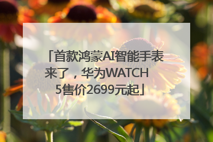 首款鸿蒙AI智能手表来了，华为WATCH 5售价2699元起
