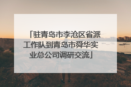 驻青岛市李沧区省派工作队到青岛市舜华实业总公司调研交流