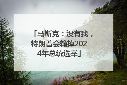 马斯克：没有我，特朗普会输掉2024年总统选举