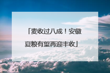 麦收过八成！安徽夏粮有望再迎丰收