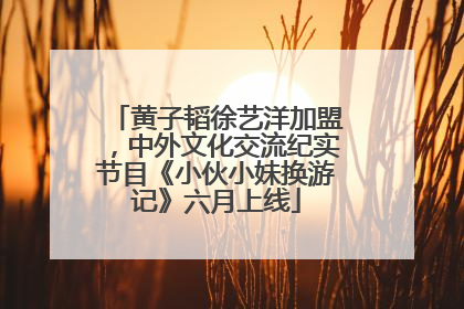黄子韬徐艺洋加盟，中外文化交流纪实节目《小伙小妹换游记》六月上线