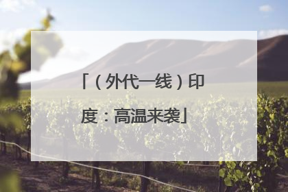 （外代一线）印度：高温来袭