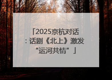 2025京杭对话：话剧《北上》激发“运河共情”