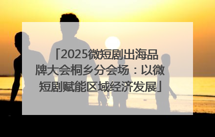 2025微短剧出海品牌大会桐乡分会场：以微短剧赋能区域经济发展