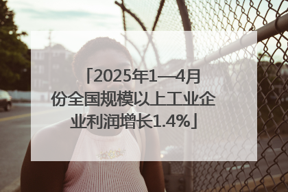 2025年1—4月份全国规模以上工业企业利润增长1.4%
