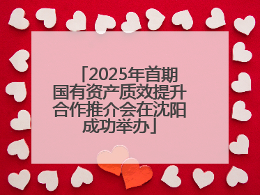 2025年首期国有资产质效提升合作推介会在沈阳成功举办