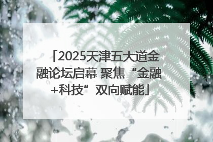 2025天津五大道金融论坛启幕 聚焦“金融+科技”双向赋能
