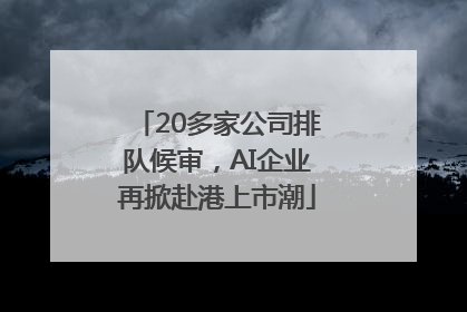 20多家公司排队候审，AI企业再掀赴港上市潮