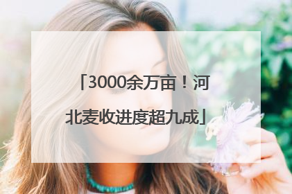 3000余万亩！河北麦收进度超九成