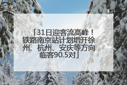 31日迎客流高峰！铁路南京站计划增开徐州、杭州、安庆等方向临客90.5对