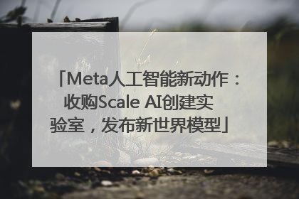 Meta人工智能新动作：收购Scale AI创建实验室，发布新世界模型